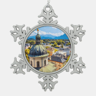 St. Erhard Church, Salzburg, Austria, Snowflake Pewter Christmas Ornament