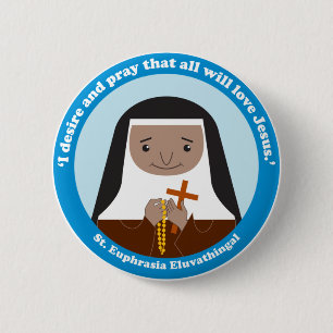 St. Euphrasia Eluvathingal 6 Cm Round Badge