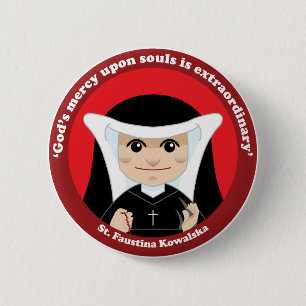 St. Faustina Kowalska 6 Cm Round Badge