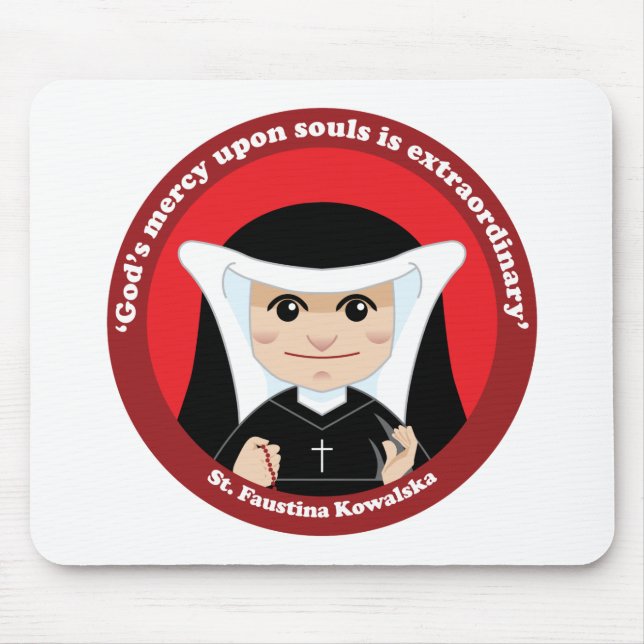 St. Faustina Kowalska Mouse Mat (Front)