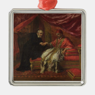 St. Filippo Neri Curing Pope Clemente VIII Metal Tree Decoration