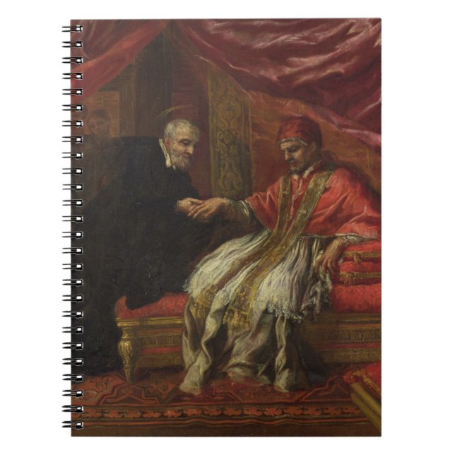 St. Filippo Neri Curing Pope Clemente VIII Notebook (Front)