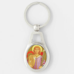 St. Florian of Lorch (PM 03) Oval Metal Key Ring