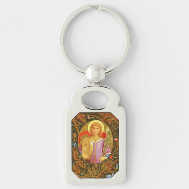 St. Florian of Lorch (PM 03) Rectangular Metal Key Ring (Front)