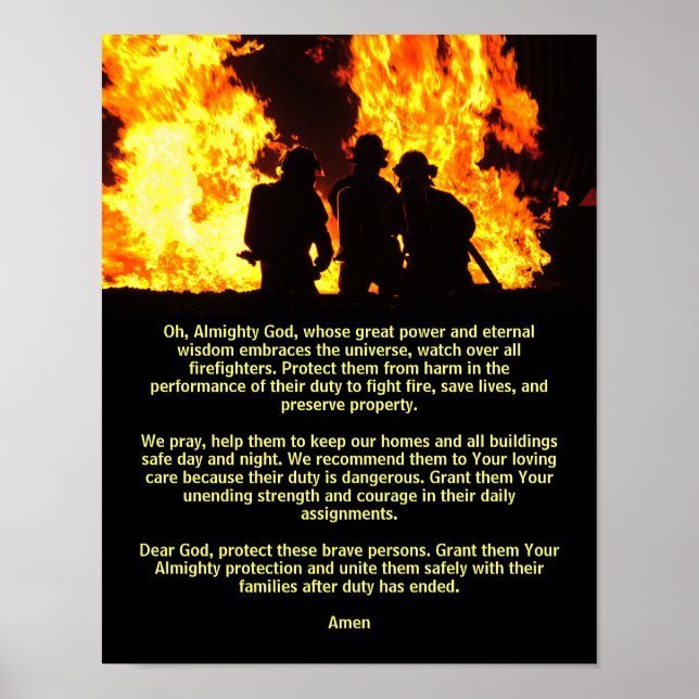 St. Florian Prayer (Said FOR Firefighters) Poster (Front)