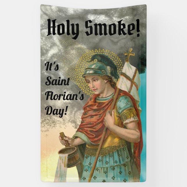 St. Florian with Bucket (Smoke; M 019) Banner (Vertical)