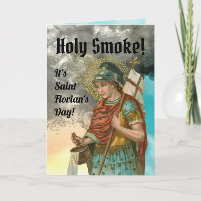 St. Florian with Bucket (Smoke; M 019) Card (Front)