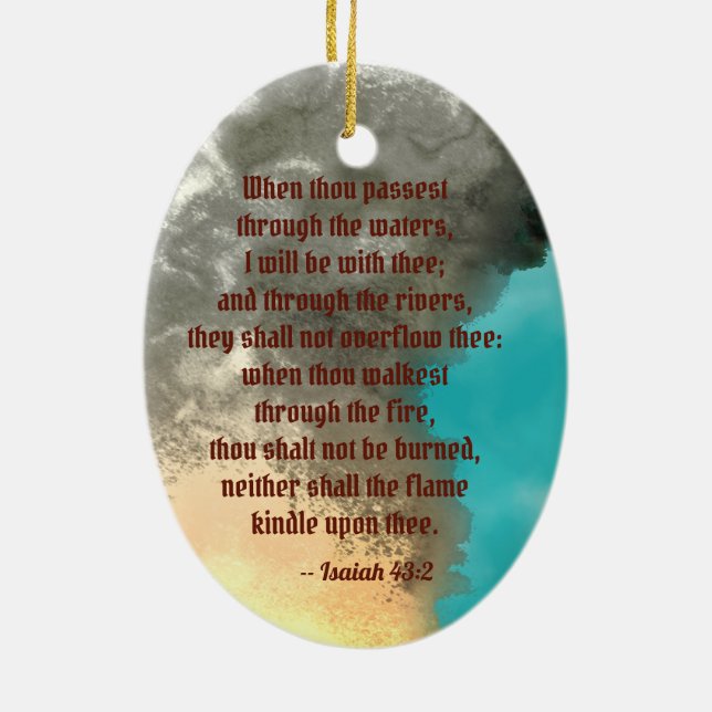 St. Florian with Bucket (Smoke; M 019) Ceramic Tree Decoration (Back)