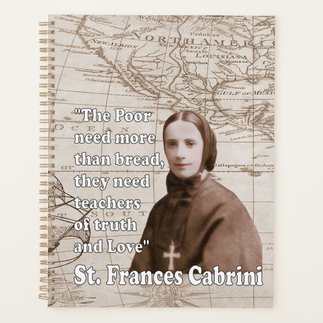 St Frances Cabrini Catholic Saint  Planner (Front)