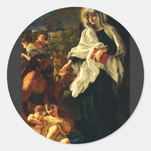 St. Francesca Romana The Angelic Fine Art Classic Round Sticker (Front)