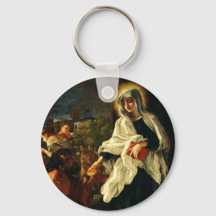 St. Francesca Romana The Angelic Fine Art Key Ring