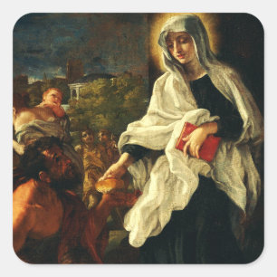 St. Francesca Romana The Angelic Fine Art Square Sticker