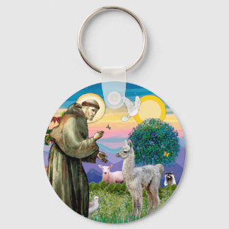 St Francis and Llama Baby Key Ring