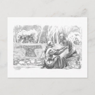 St. Francis and the Leper Postcard