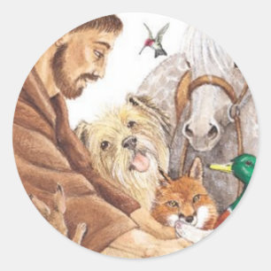 St. Francis & Animals, hat, pin, keychain, pet tag