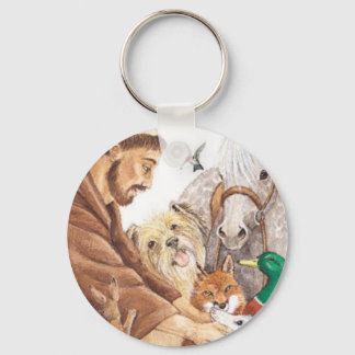 St. Francis & Animals, hat, pin, keychain, pet tag Key Ring