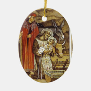 St Francis at the Nativity, mug key chain iPhone Ceramic Tree Decoration
