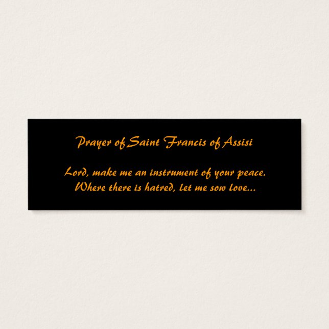 St. Francis Bookmark (Back)