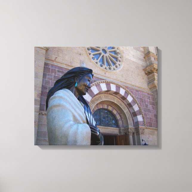 St. Francis Cathedral Santa Fe Kateri Tekakwitha Canvas Print (Front)