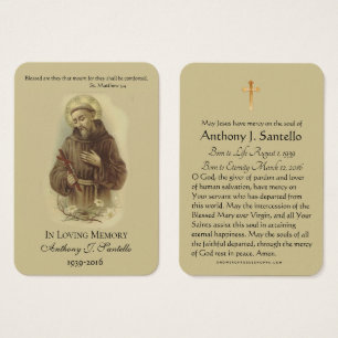 St. Francis Crucifix Funeral Memorial Holy Card