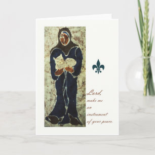 St. Francis Holding a Cat, Catholic Saint Card