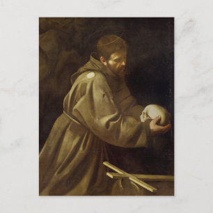 St. Francis in Prayer by Caravaggio Postcard