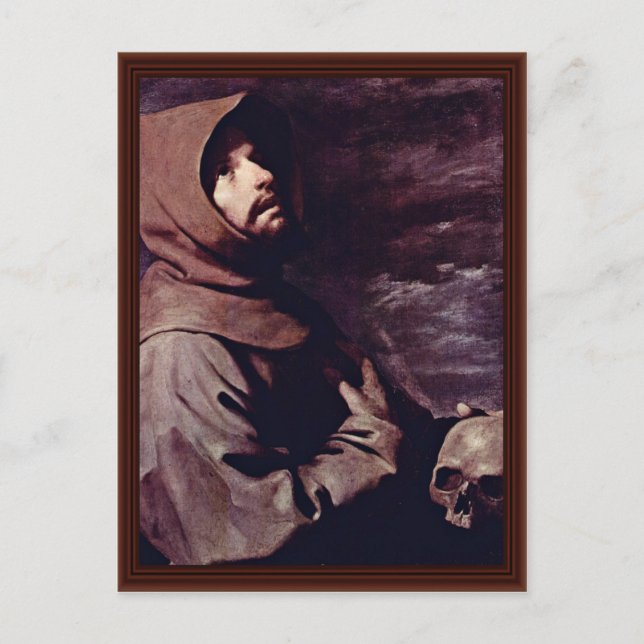 St. Francis Meditating With Skull Postcard (Front)