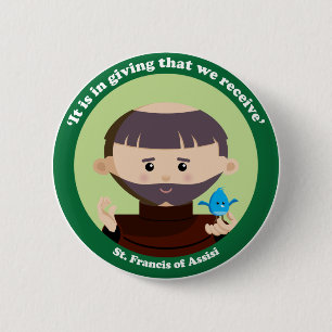St. Francis of Assisi 6 Cm Round Badge