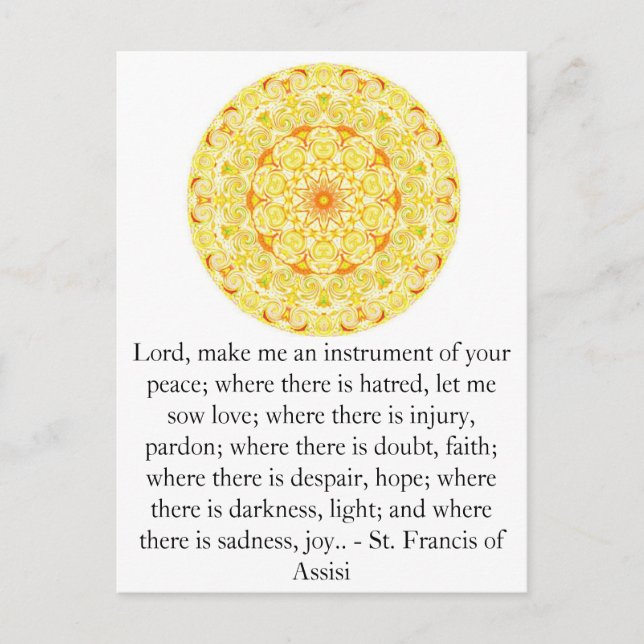 St. Francis of Assisi about FAITH Postcard (Front)