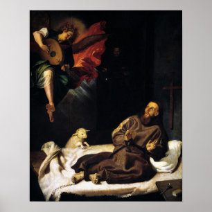 St Francis of Assisi Angel Visitation Poster