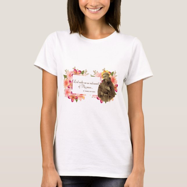St. Francis of Assisi Animal Lover Peace Prayer T-Shirt (Front)