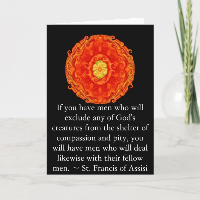 St. Francis of Assisi animal rights quote Card (Front)
