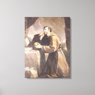 St. Francis of Assisi at Prayer Canvas Print