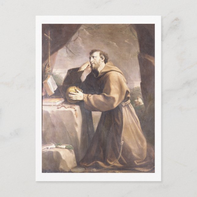 St. Francis of Assisi at Prayer Postcard (Front)