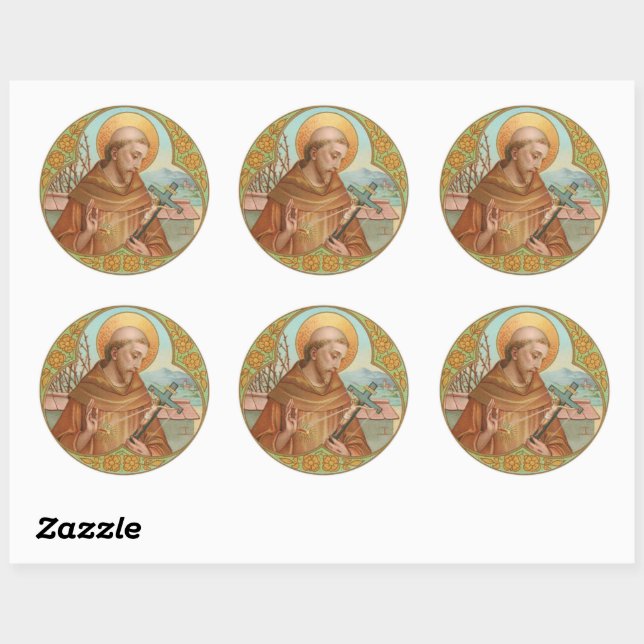 St. Francis of Assisi (BK 002) Classic Round Sticker (Sheet)