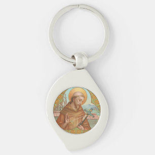 St. Francis of Assisi (BK 002) Swirl Key Ring