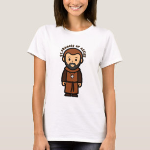 St. Francis of Assisi Catholic T-Shirt for Women