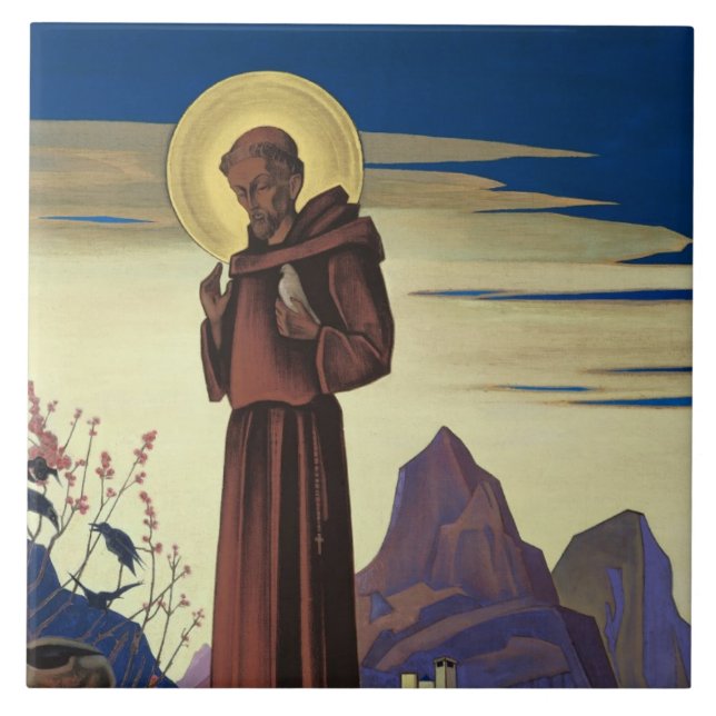 St Francis of Assisi (Christian Saint) Tile (Front)