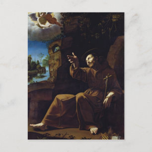 St. Francis of Assisi Consoled by an Angel Postcard