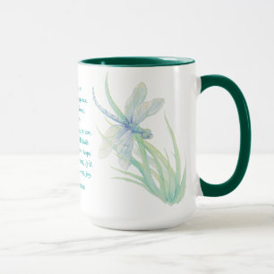 St. Francis of Assisi Dragonfly in Blue Aqua Mug