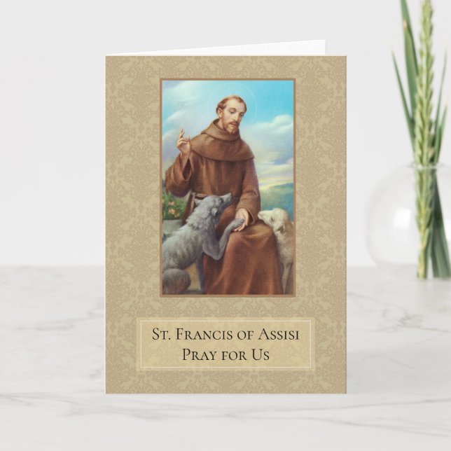 St. Francis of Assisi Greeting Card w/prayer (Front)