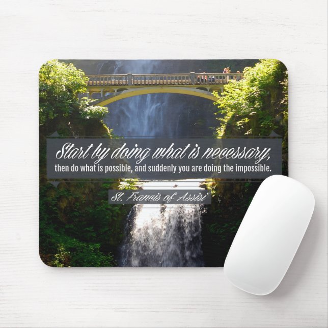 St Francis of Assisi Inspirational Quote "Doing" Mouse Mat (With Mouse)