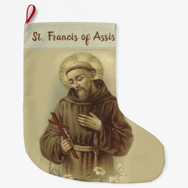St. Francis of Assisi Large Christmas Stocking (Front)