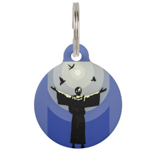 St. Francis of Assisi Light Blue Animal Protector Pet Tag