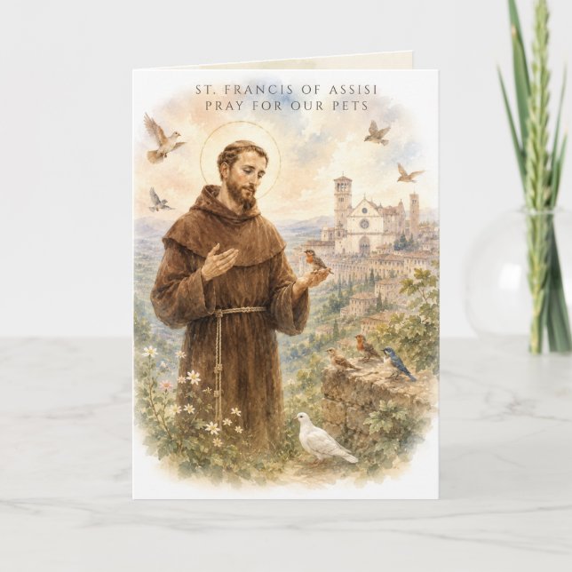 St. Francis of Assisi Love for Animals Prayer Card (Front)