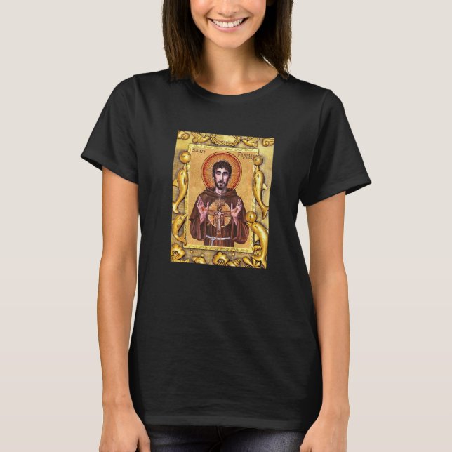 St Francis Of Assisi Patron Saint Of Animals Catho T-Shirt (Front)