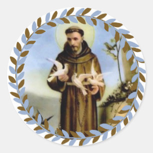 St. Francis of Assisi Patron Saint of Animals Classic Round Sticker