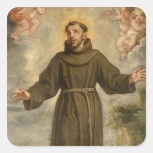 St. Francis of Assisi Patron Saint of Animals Square Sticker