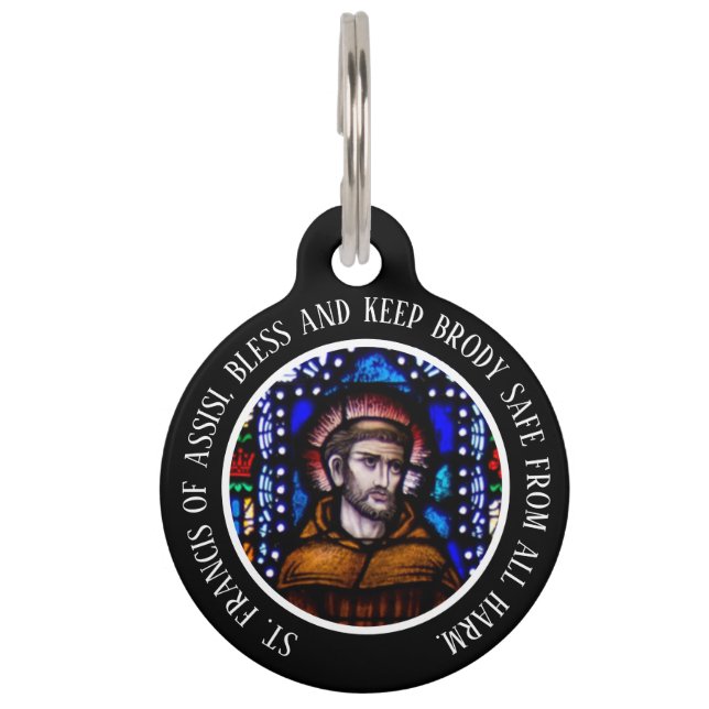 St. Francis of Assisi Personalised Dog Pet Tag (Front)