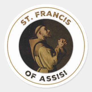 St. Francis of Assisi Pray for Us Classic Round Sticker